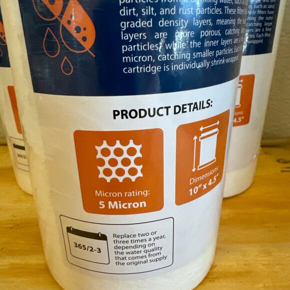 Aqua Boon Sediment Water Filter Cartridges – High Capacity 5 Micron Filtration - Picture 3 of 3